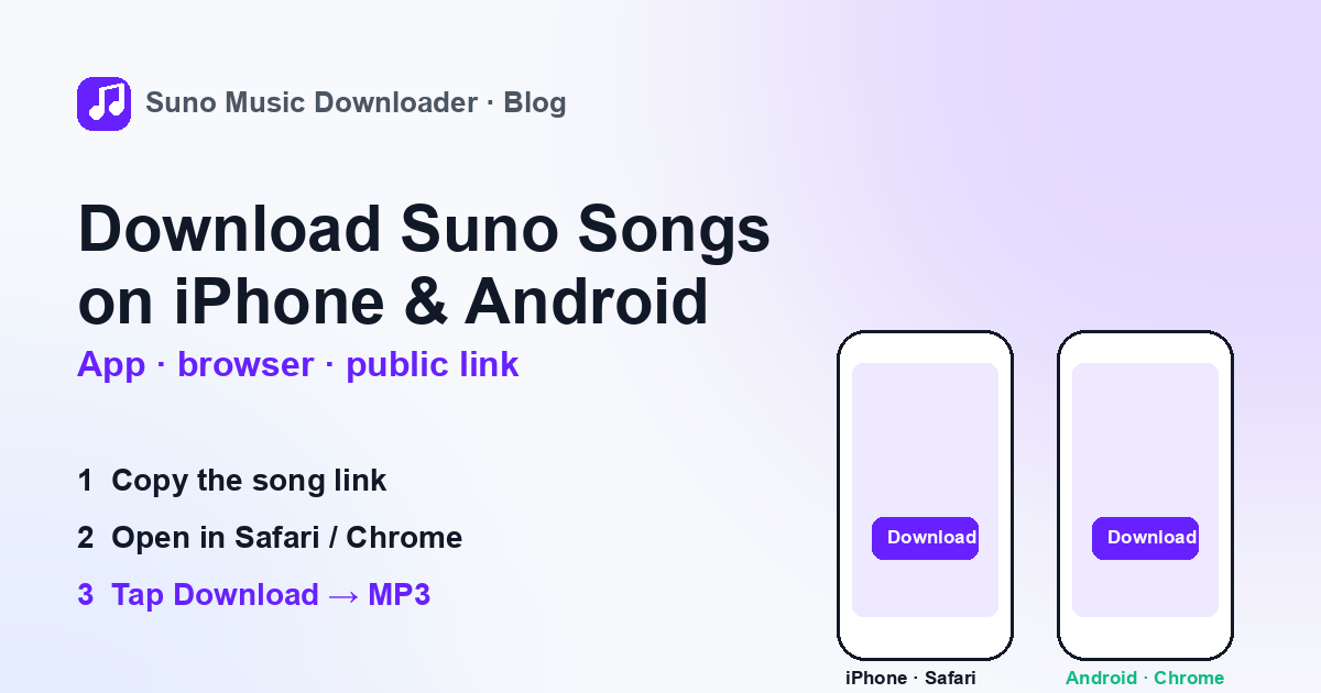 How to Download Suno Songs on iPhone and Android (App, Browser and Public-Link Methods)